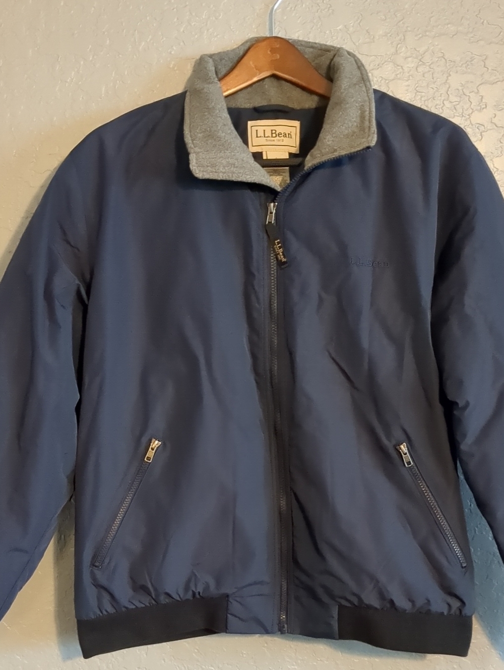 L.L. Bean Men's Navy Fleece-Lined Jacket